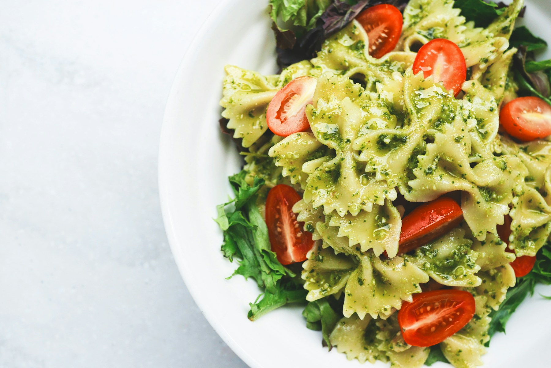 Bowl of pasta with herbs