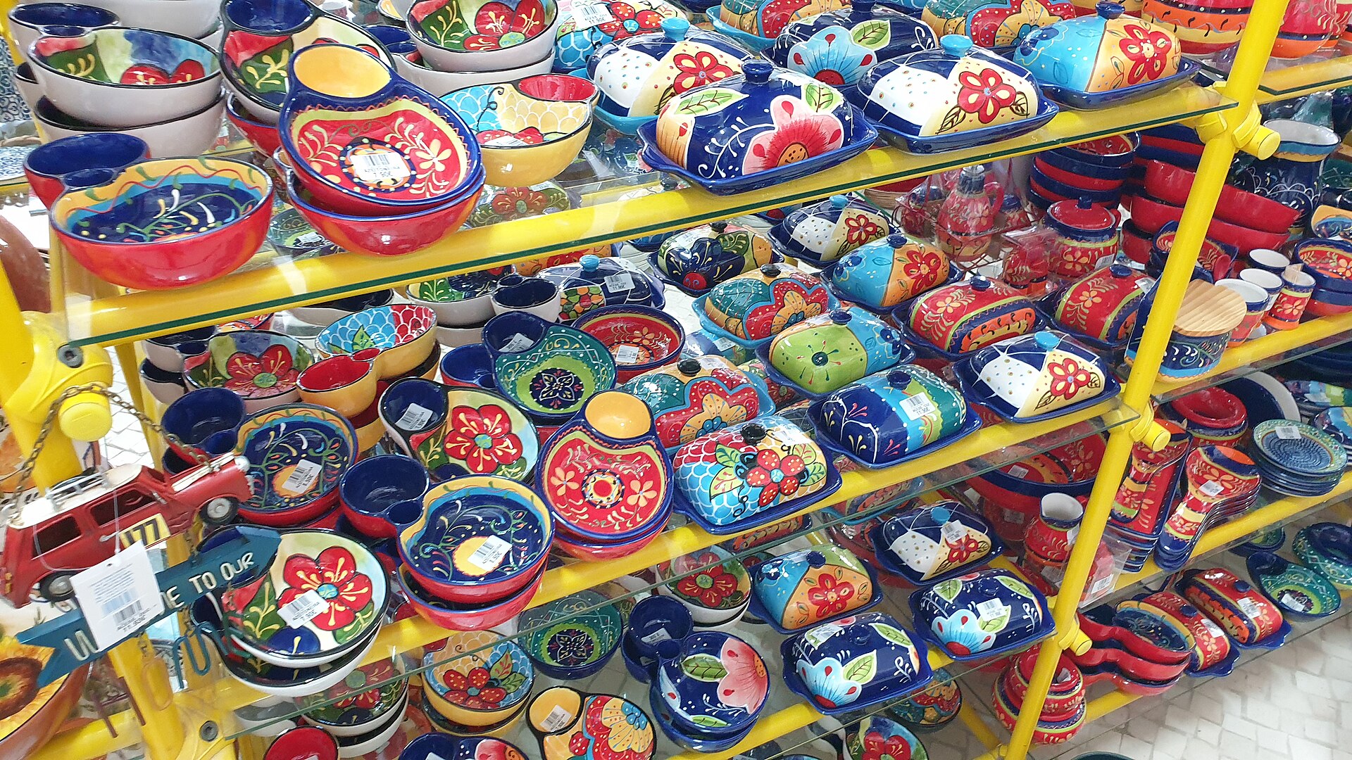 Pottery studio collection and shelves
